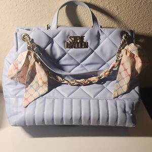 Steve Madden Quilted Light Blue Tote